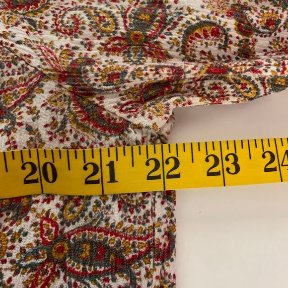 DENIM & SUPPLY Ralph Lauren Blouse Top Paisley Boho Rope Tie Neck‎ & Waist - Picture 11 of 12